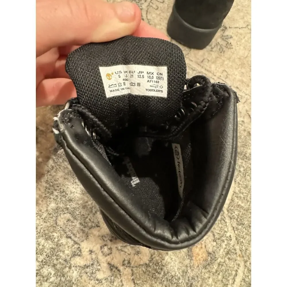 Timberland 6 inch‎ Field Boots - Toddler/baby Black Nubuck size 5C With Bonobos
